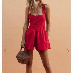 Red romper from Australian brand POSSE
